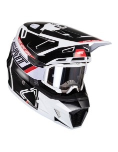 Casco con Gafas Leatt Moto 7.5 V24 Negro/Blanco