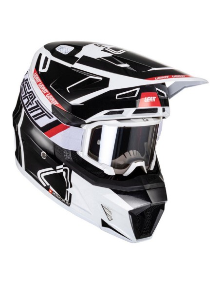 Casco con Gafas Leatt Moto 7.5 V24 Negro/Blanco