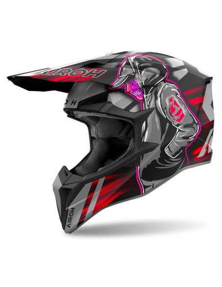 Casco Airoh Wraap Cyber Matt Rojo