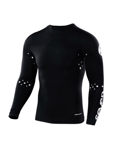 Jersey Compresivo Seven Zero Staple Laser Cut Negro
