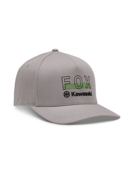 Gorra Fox x Kawasaki Flexfit Gris