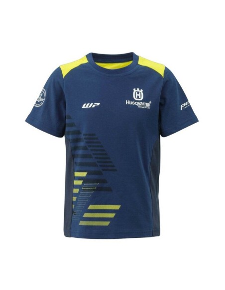 Camiseta Infantil Husqvarna Team Azul/Amarillo
