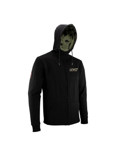 Sudadera con Capucha Leatt Camo Negro