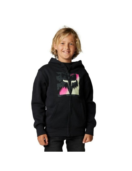 Sudadera Infantil con Capucha y Cremallera Fox Detonate Negro