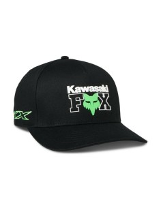 Gorra Fox X Kawasaki Flexfit Negro