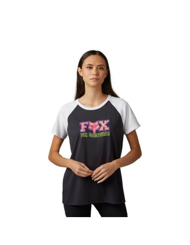 Camiseta Mujer Fox Barb Wire Raglán Negro
