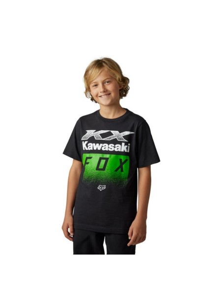 Camiseta Infantil Fox X Kawasaki Negro