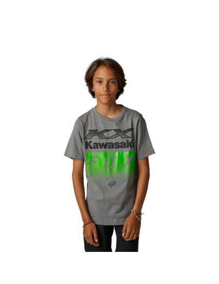 Camiseta Infantil Fox X Kawasaki Gris