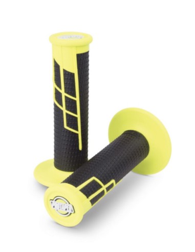 Puños Pro Taper Clamp On 1/2 Waffle Amarillo Flúor