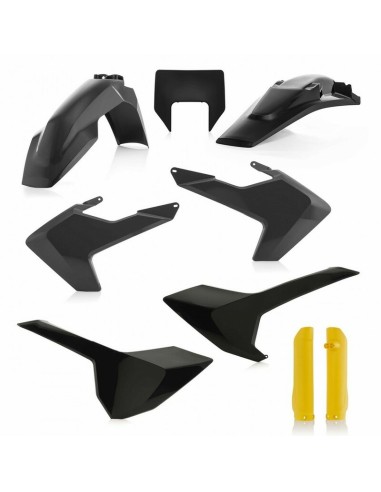 Full Kit Plásticos Acerbis Husqvarna TE/FE 17-19 Negro/Gris