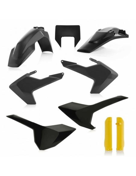Full Kit Plásticos Acerbis Husqvarna TE/FE 17-19 Negro/Gris