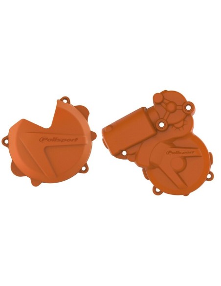 Protector Tapa Embrague y Encendido Polisport KTM EXC 250/300 13-16 Naranja
