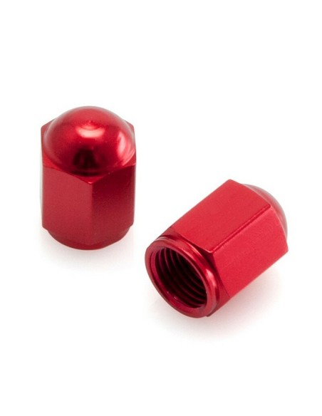 Tapón Válvula Aluminio DRC Pack 2 Unid. Rojo