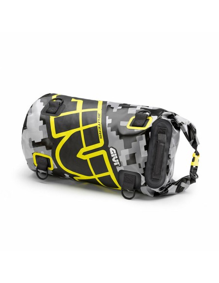 Bolsa Cilíndirica Impermeable Givi 30 L. Camuflaje Gris