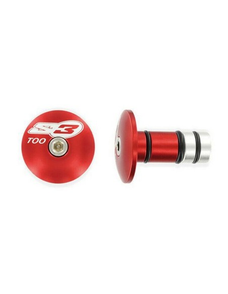 Topes de Manillar Aluminio S3 Ends Too Rojo