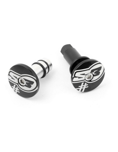 Topes de Manillar S3 "5" Trial/Enduro Negro/Blanco Ø 12mm