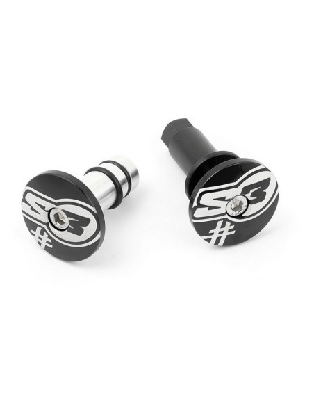 Topes de Manillar S3 "5" Trial/Enduro Negro/Blanco Ø 12mm