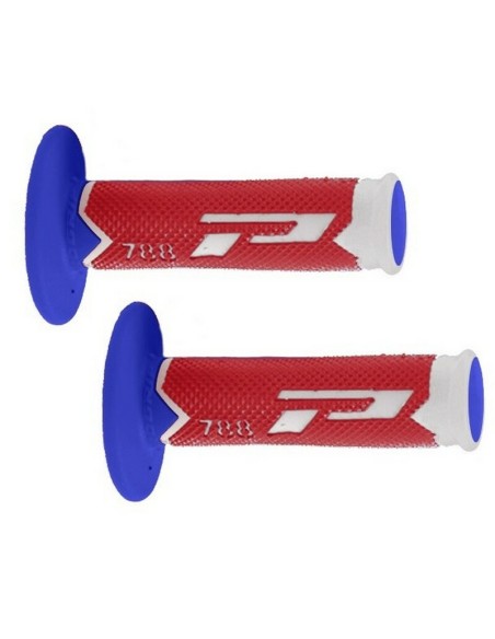 Puños Pro Grip 788 Triple Density Blanco/Azul/Rojo
