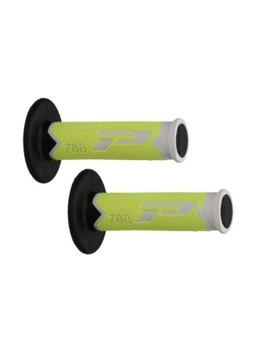Puños Pro Grip 788 Triple Density Blanco/Amarillo Flúor/Negro