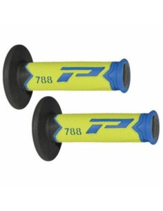 Puños Pro Grip 788 Triple Density Azul/Amarillo Flúor/Negro