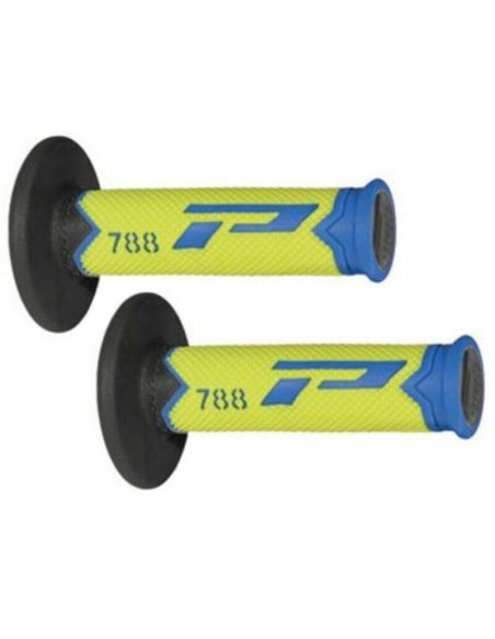 Puños Pro Grip 788 Triple Density Azul/Amarillo Flúor/Negro