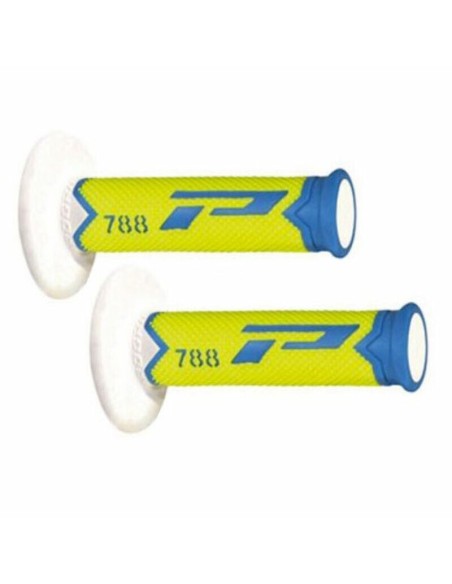Puños Pro Grip 788 Triple Density Azul/Amarillo Flúor/Blanco