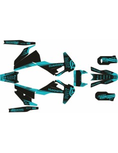 Kit Adhesivos Completo Mythical Husqvarna TE/FE 20-23 Negro/Turquesa