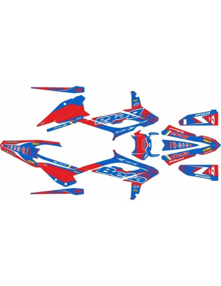Kit Adhesivos Completo Beta RR 2T/4T 23-24 Azul/Rojo
