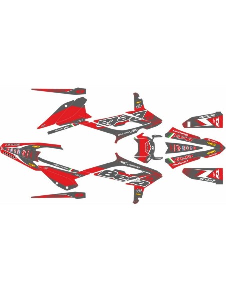 Kit Adhesivos Completo Beta RR 2T/4T 23-24 Rojo/Gris
