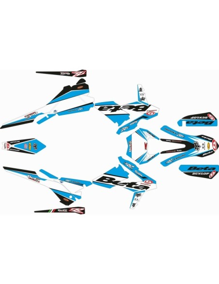 Kit Adhesivos Completo Factory Beta RR 18-19 Cyan