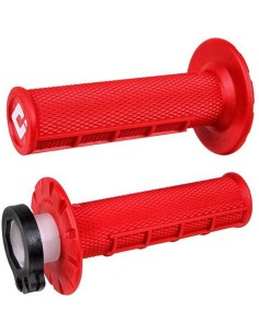 Puños ODI MX Lock On V2 Half Waffle 2/4 T Rojo