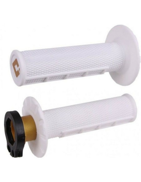 Puños ODI MX Lock On V2 Half Waffle 2/4 T Blanco