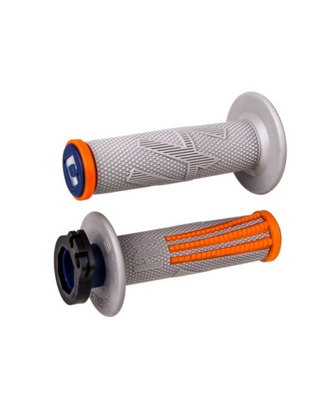 Puños ODI MX Pro Lock On V2 Emig 2/4 T Gris/Naranja/Azul Oscuro