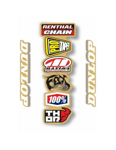 Kit Adhesivos Guardabarros Trasero Retro Renthal Blanco