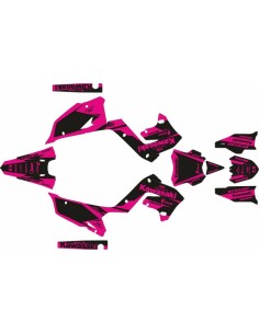 Kit Adhesivos Completo Kit Restyling Polisport Kawasaki KX 125/250 03-08 No Fear Negro/Fucsia