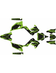 Kit Adhesivos Completo Kit Restyling Polisport Kawasaki KX 125/250 03-08 No Fear Negro/Verde