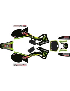 Kit Adhesivos Completo Kawasaki KX 125/250 99-00 Monster Negro/Amarillo