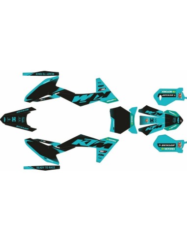 Kit Adhesivos Completo KTM SX 50 24 Turquesa