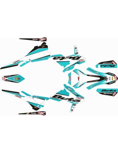 Kit Adhesivos Completo Factory Beta RR 18-19 Turquesa