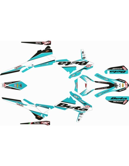 Kit Adhesivos Completo Factory Beta RR 18-19 Turquesa