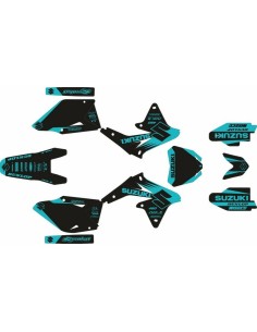 Kit Adhesivos Completo Suzuki RMZ 450 08-17 Negro/Turquesa