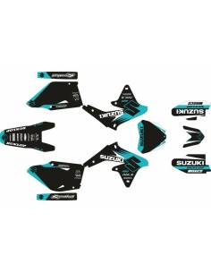 Kit Adhesivos Completo Suzuki RMZ 450 08-17 Negro/Blanco/Turquesa