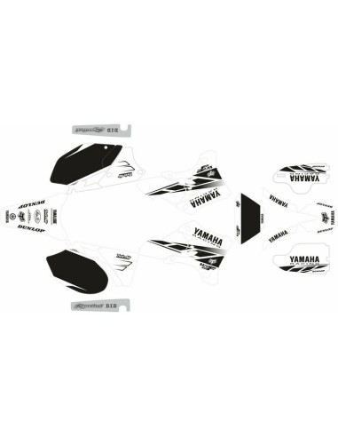 Kit Adhesivos Completo Yamaha WR 450 F 05-06 Blanco/Negro