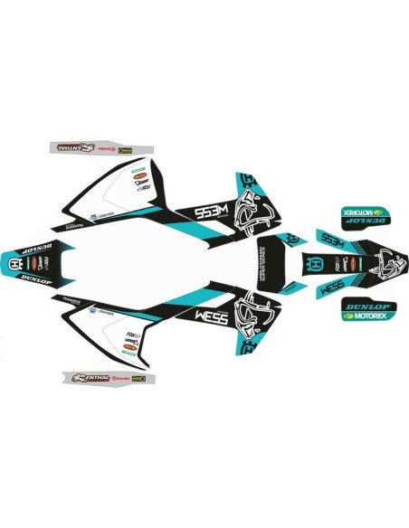 Kit Adhesivos Completo WESS Husqvarna FE/TE 17-19 Turquesa
