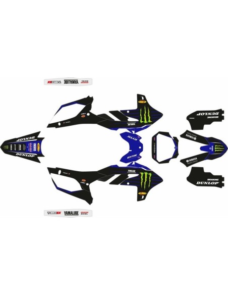 Kit Adhesivos Completo Yamaha YZ 450 F 2023 Monster Factory Negro
