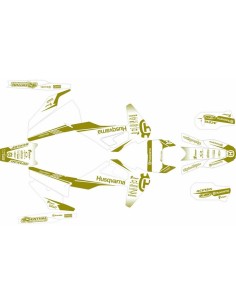 Kit Adhesivos Completo Mythical Husqvarna TE/FE 20-23 Blanco/Oro