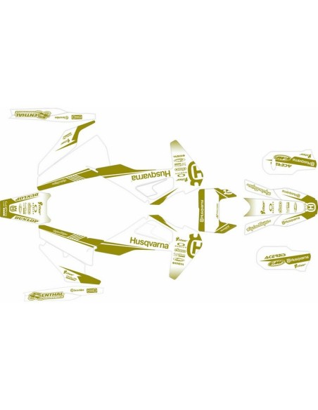 Kit Adhesivos Completo Mythical Husqvarna TE/FE 20-23 Blanco/Oro