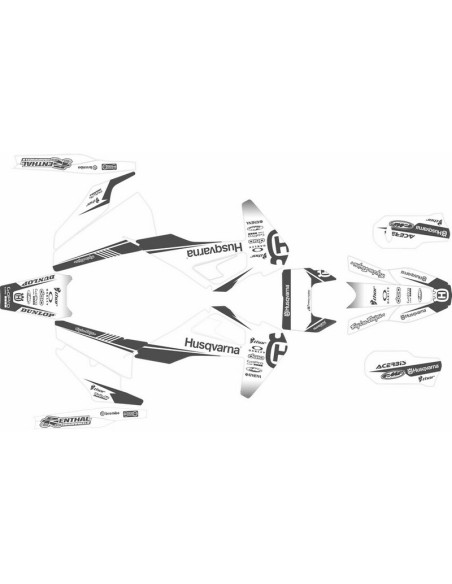 Kit Adhesivos Completo Mythical Husqvarna TE/FE 20-23 Blanco/Gris