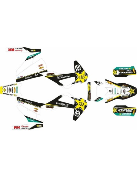 Kit Adhesivos Completo Rockstar Husqvarna TE/FE 20-23 Blanco