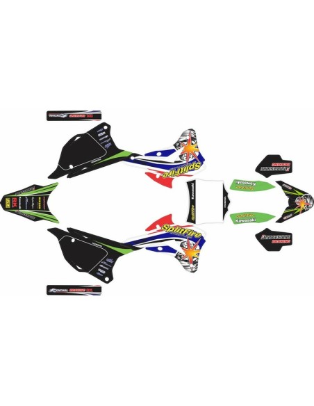 Kit Adhesivos Completo Kawasaki KX 85 22-23 SplitFire Black Edition